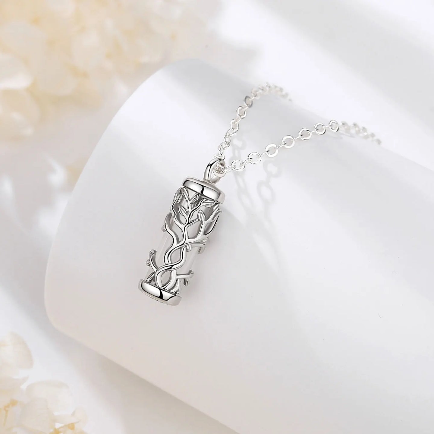 Sterling Silver Tree of Life Ashes Urn Necklace