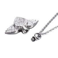 Heart with Angel Wings Urn Cremation Jewelry