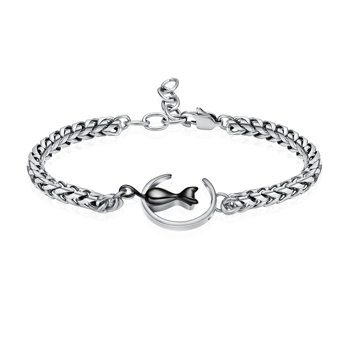 Cat And Moon Cremation Bracelets For Ashes