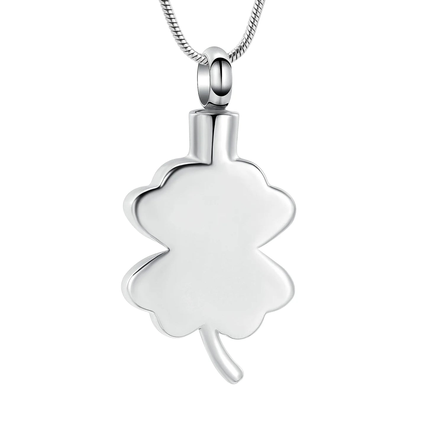 Green Clover Leaf Urn Necklace With Zirconia