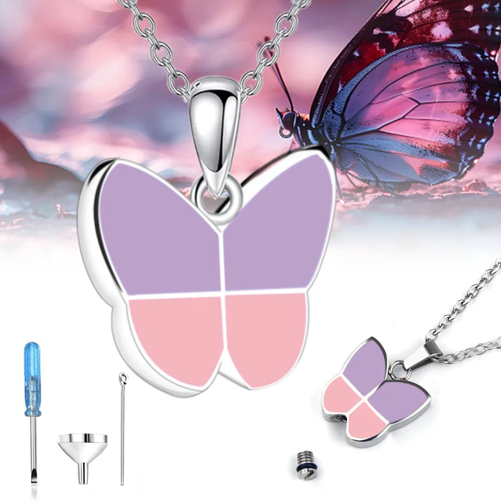Butterfly Cremation Urn Necklace