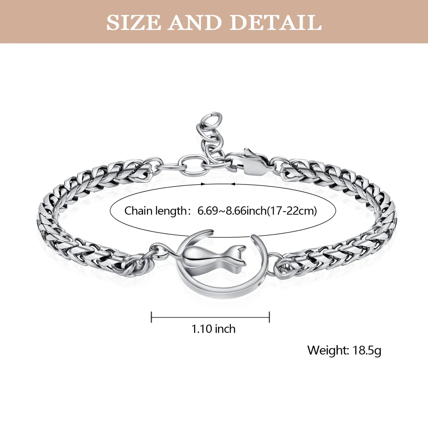 Cat And Moon Cremation Bracelets For Ashes