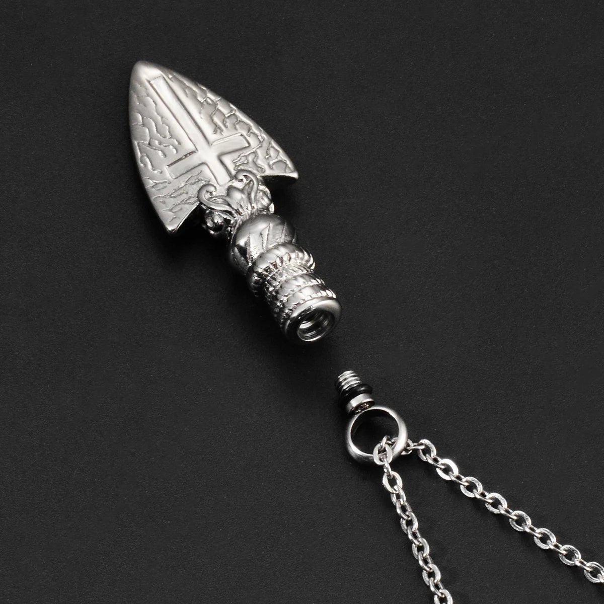 Cross Shield Pendant Urn Necklace For Ashes Stainless Steel