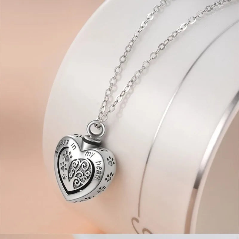 Silver Pet Ashes Jewelry Dog Ashes Necklace
