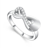 Infinity Crystal Urn Ring For Ashes Stainless Steel