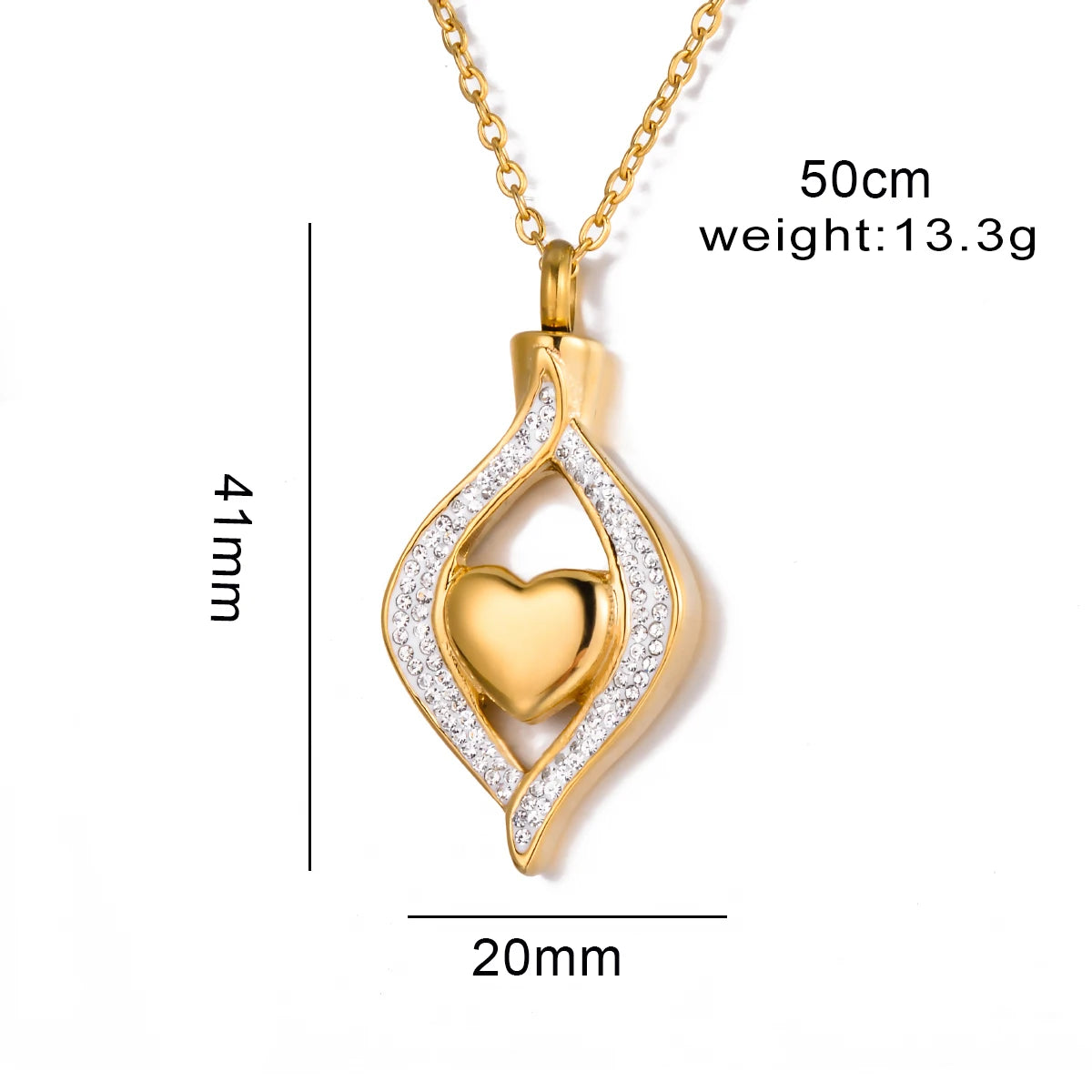 Cremation Jewelry Crystal Teardrop Heart