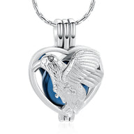 Hummingbird In A Heart Urn Pendant For Ashes