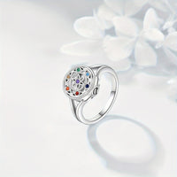 Ashes Keepsake 925 Sterling Silver Multicolor Cz Crystal Ring for Ashes -Women's Cremation Jewelry