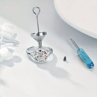Ashes Keepsake 925 Sterling Silver Multicolor Cz Crystal Ring for Ashes -Women's Cremation Jewelry