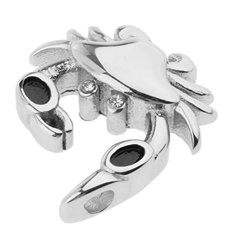 Ashes Keepsake Crab Urn Necklace For Cremains, Zodiac Cremation Jewelry For Remains