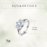 Ashes Keepsake 925 Sterling Silver Lotus Urn Ring For Ashes Moonstone Flower Cremation Jewelry For Women