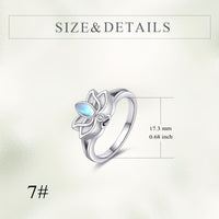 Ashes Keepsake 925 Sterling Silver Lotus Urn Ring For Ashes Moonstone Flower Cremation Jewelry For Women