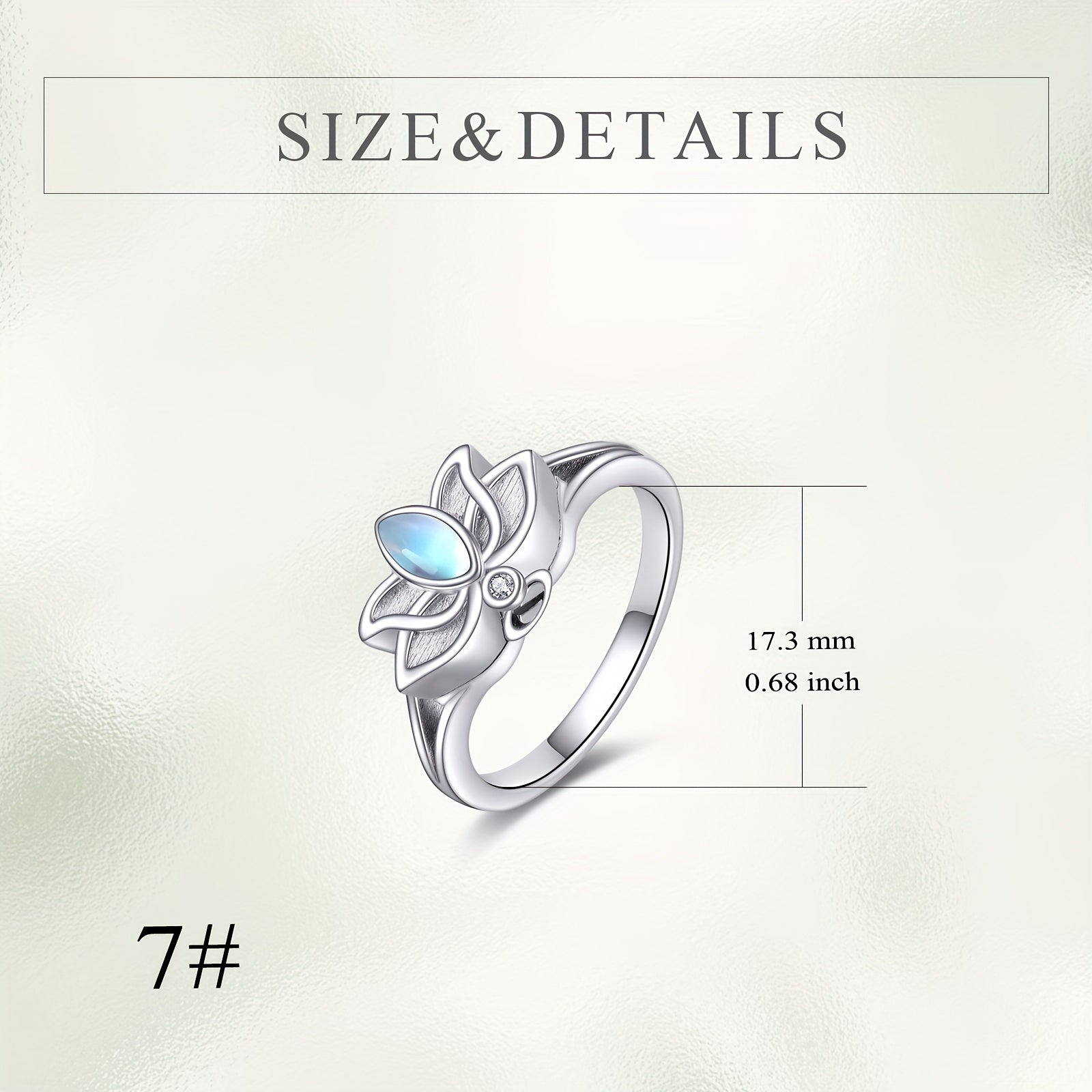 Ashes Keepsake 925 Sterling Silver Lotus Urn Ring For Ashes Moonstone Flower Cremation Jewelry For Women