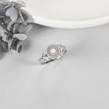 Ashes Keepsake Sterling Silver Round Opal Ring For Cremation Ashes