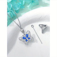 Ashes Keepsake 925 Silver Butterfly Urn Necklace, Cremation Jewelry For Ashes