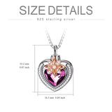 Ashes Keepsake 925 Sterling Silver Urn Necklace / Pink Zirconia, Rose Gold Flower Cremation Jewelry