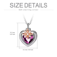 Ashes Keepsake 925 Sterling Silver Urn Necklace / Pink Zirconia, Rose Gold Flower Cremation Jewelry