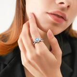 Ashes Keepsake Sterling Silver Opal Heart Urn Ring for Ashes