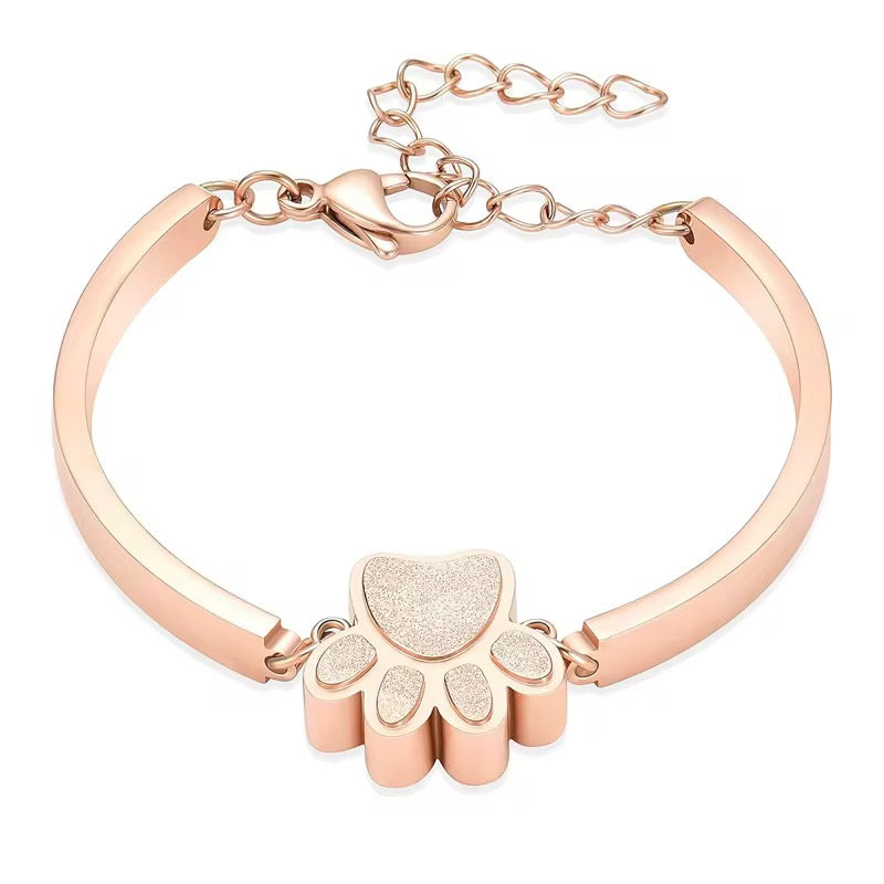 Ashes Keepsake Paw Urn Bracelet For Ashes, Stainless Steel Pet Cremation Jewelry