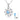 Ashes Keepsake Daisy Flower Blue Crystal Urn Necklace For Human Ashes, Cremation Jewelry