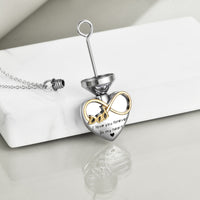 Ashes Keepsake Infinity Heart Dad Urn Necklace for Ashes Father Cremation Jewelry