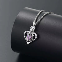 Ashes Keepsake Infinity Heart Urn Necklace With Heart Zirconia Crystal Cremation Jewelry For Women