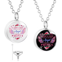 Ashes Keepsake I Used To Be His Angel Now He Is Mine Urn Necklace For Dad’s Ashes Cremation Jewelry