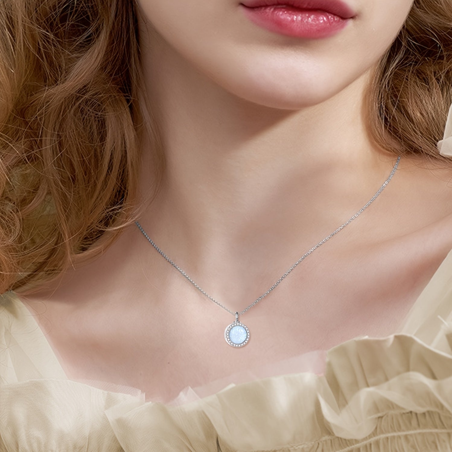 Ashes Keepsake 925 Sterling Silver Opal Urn Necklace For Cremation Ashes