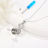 Ashes Keepsake 925 Sterling Silver Infinity Urn Necklace for Cremation Ashes