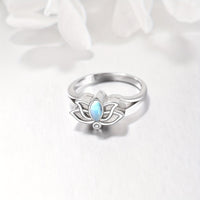 Ashes Keepsake 925 Sterling Silver Lotus Urn Ring For Ashes Moonstone Flower Cremation Jewelry For Women