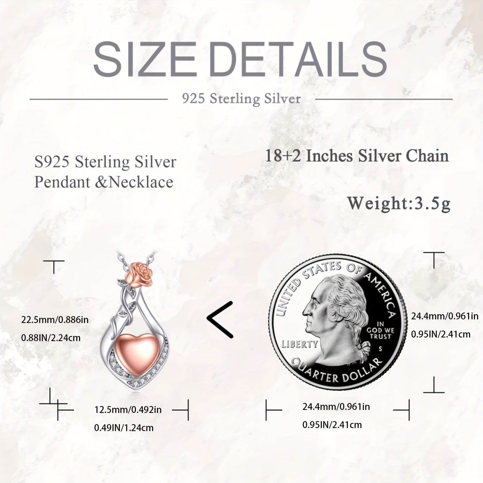 Ashes Keepsake Elegant 925 Sterling Silver Rose Heart Urn Necklace For Ashes / Cremation Jewelry For Women
