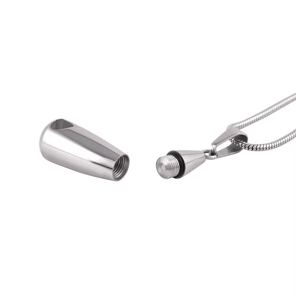 Ashes Keepsake Teardrop Mini Heart Urn Necklace For Ashes Stainless Steel Cremation Jewelry