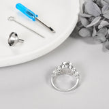 Ashes Keepsake Sterling Silver Round Opal Ring For Cremation Ashes