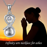 Ashes Keepsake 925 Sterling Silver Infinity Urn Necklace for Cremation Ashes