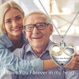 Ashes Keepsake Infinity Heart Dad Urn Necklace for Ashes Father Cremation Jewelry