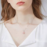 Ashes Keepsake 925 Sterling Silver Rose Gold Rose Urn Necklace For Cremation Ashes