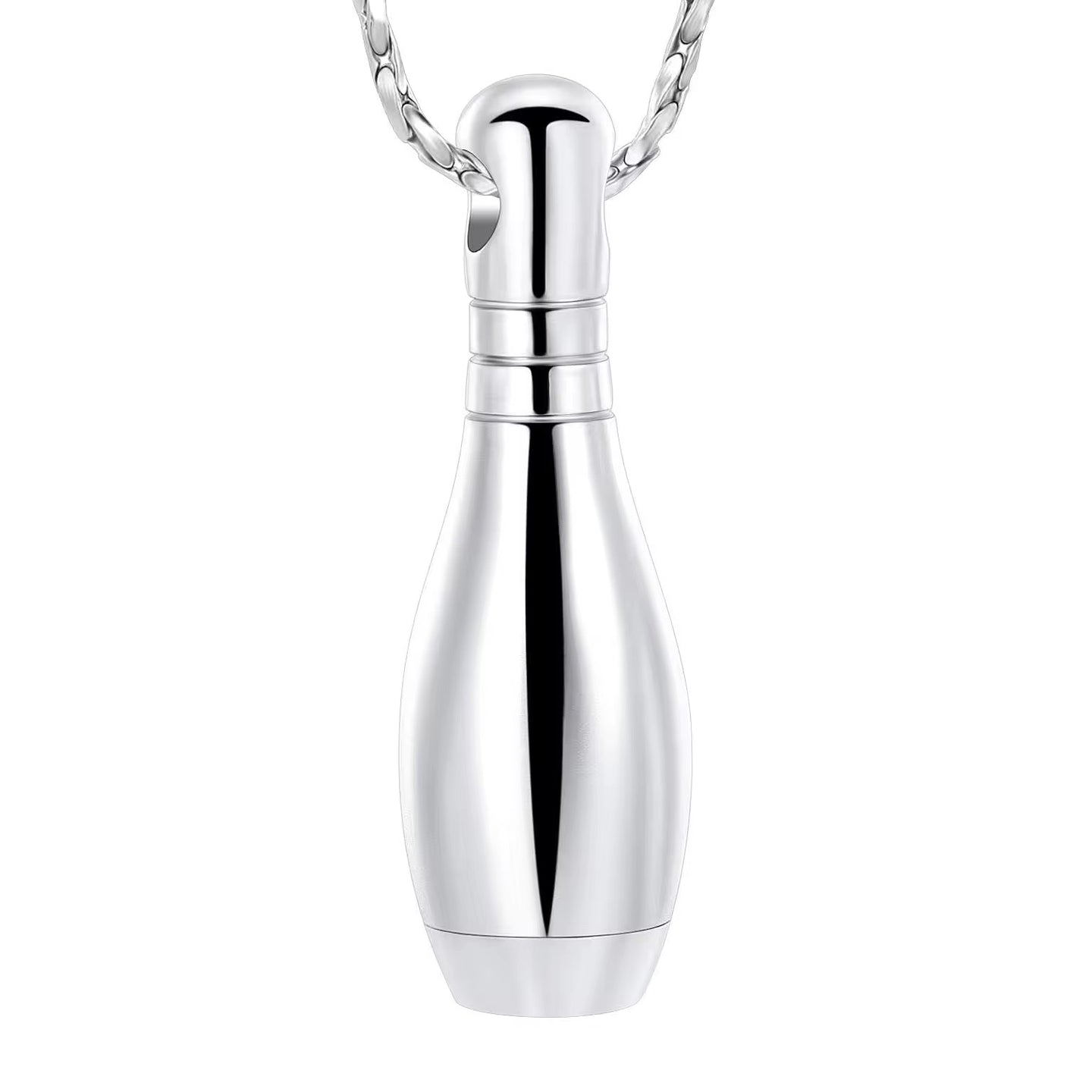 Ashes Keepsake Bowling Pin Urn Necklace For Bowler’s Cremains, Cremation Jewelry For Men and Women