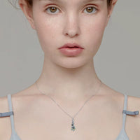 Ashes Keepsake 925 Silver Teardrop Rose Urn Necklace With Zirconia / Cremation Jewelry For Remembrance