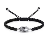 Ashes Keepsake Eye Crystal Urn Bracelet With Ornaments, Blue, Black, White, Purple Zirconia Cremation Jewelry For Women or Men