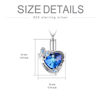 Ashes Keepsake Sterling Silver Butterfly Urn Necklace With Crystal