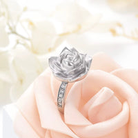 Stainless Steel Rose Urn Ring For Ashes, Cremation Jewelry