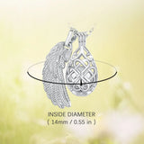 Cage Wing Locket Necklace For Ashes Stainless Steel Cremation Jewelry