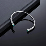 Ashes Keepsake Birthstone Charm Cuff Cremation Urn Bracelet Stainless Steel Expandable