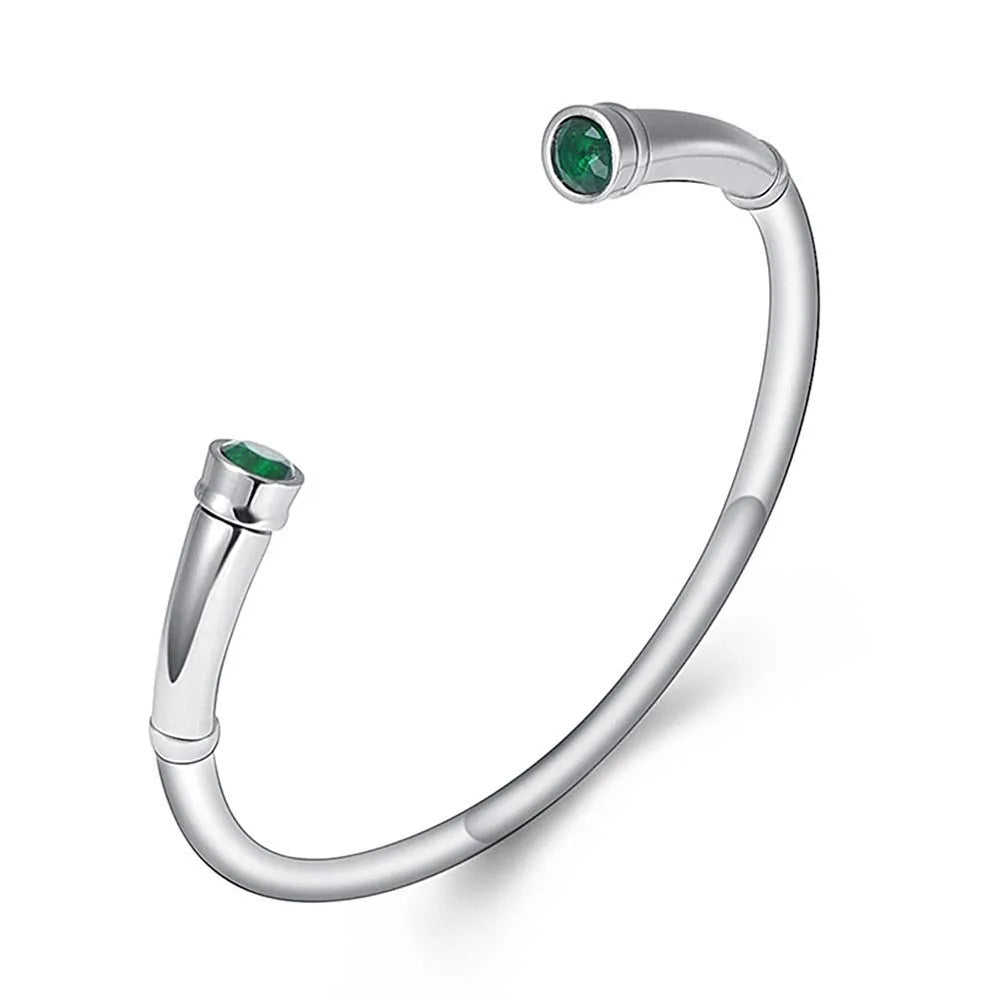 Ashes Keepsake Birthstone Charm Cuff Cremation Urn Bracelet Stainless Steel Expandable
