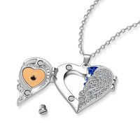 Cremation Jewelry Shining Crystal Heart Urn Pendant