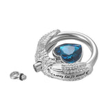 Ashes Keepsake Blue Heart Crystal Urn Necklace for Dad's Ashes "A Piece of My Heart Lives In Heaven" Cremation Jewelry