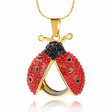 Lady Beetle Urn Necklace With Crystals