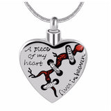 Ashes Keepsake A Peace Of My Heart Lives in Heaven Broken Heart Urn Necklace / Cremation Jewelry For Ashes