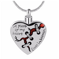 Ashes Keepsake A Peace Of My Heart Lives in Heaven Broken Heart Urn Necklace / Cremation Jewelry For Ashes