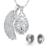 Cage Wing Locket Necklace For Ashes Stainless Steel Cremation Jewelry